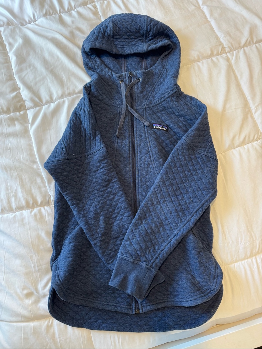 Patagonia Women’s Quilted Full Zip Hoodie Jacket Blue Size Small